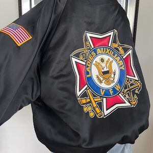 Vintage 1980s Ladies Auxiliary Varsity Jacket by ASW Jackets. Size XL